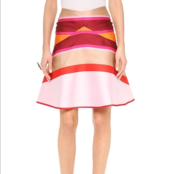 Ostwald helgason striped skirt in red multi stripe - Picture 5 of 8